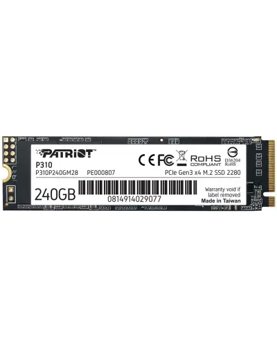 Накопитель SSD Patriot P310 240Gb NVMe M.2 Gen3x4 (P310P240GM28)