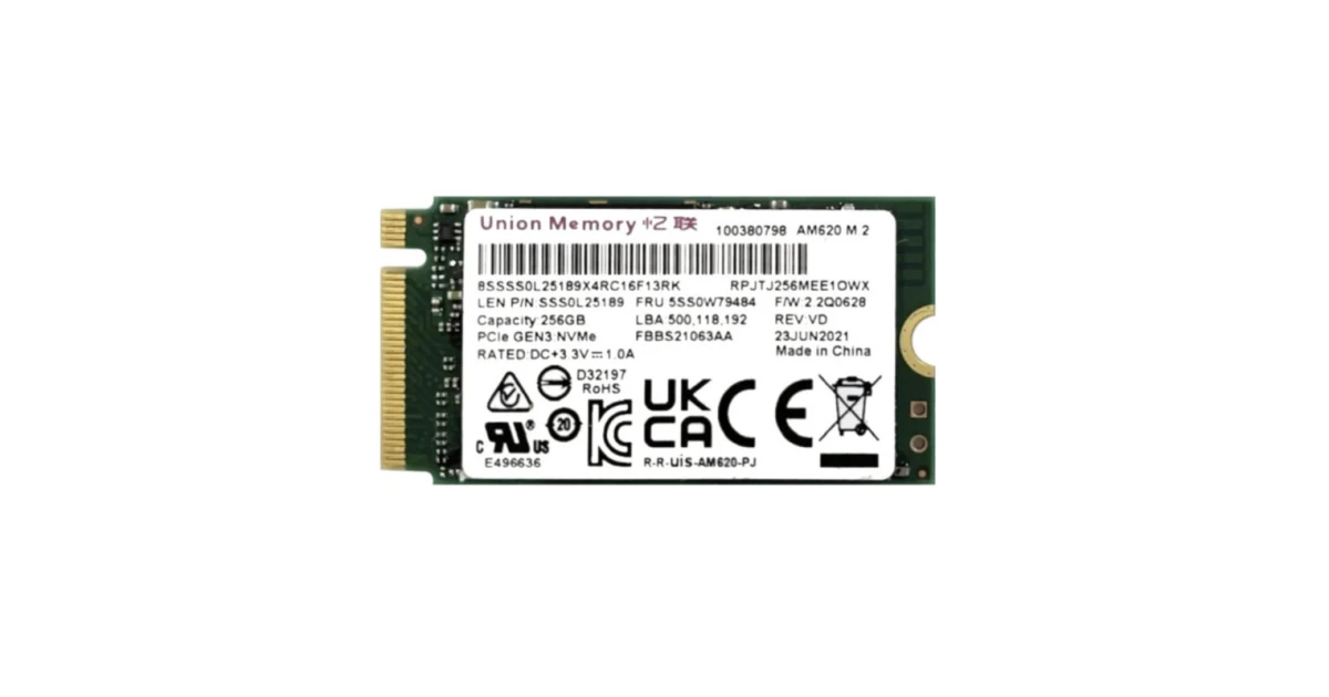 Накопитель SSD Union Memory AM620 256Gb NVMe M.2 Gen3x4