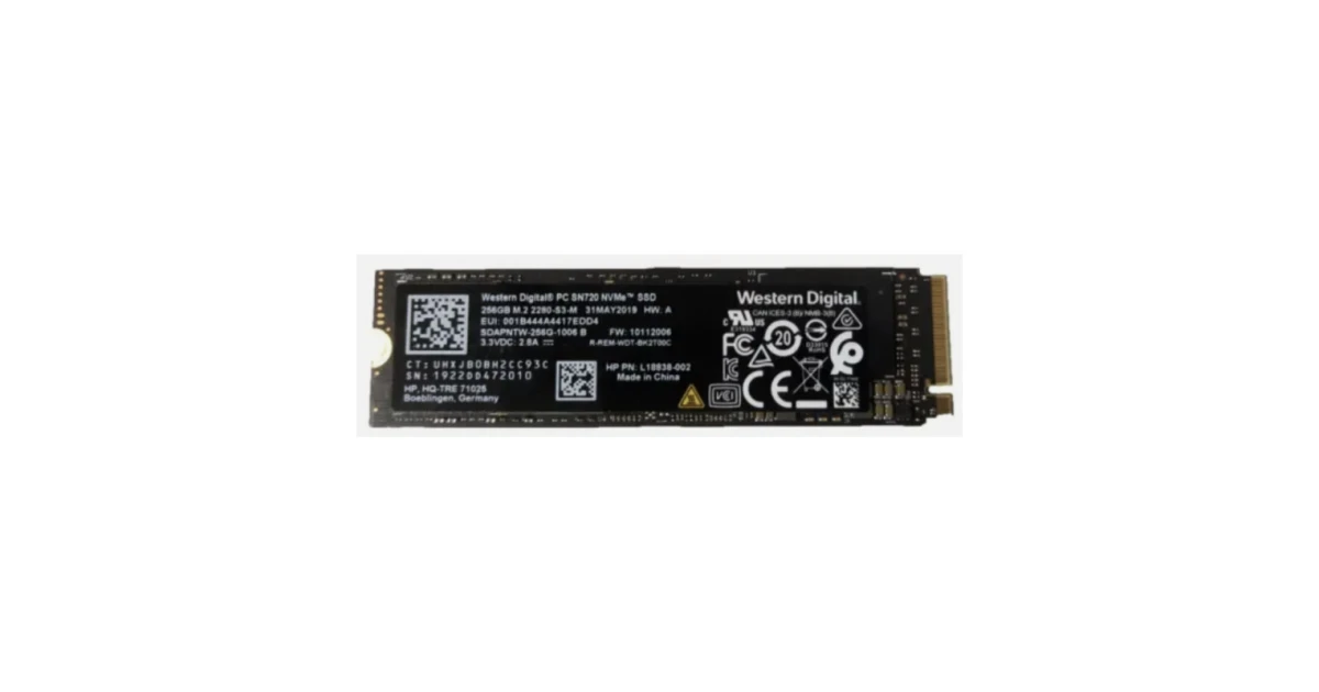 Накопитель SSD WD PC SN720 256Gb NVMe M.2 Gen3x4 (SDAPNTW-256G