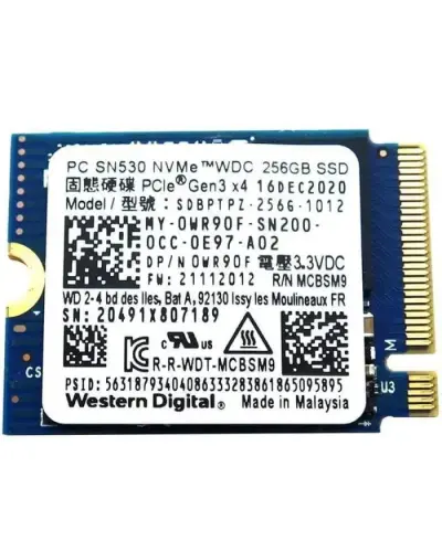 Накопичувач SSD Western Digital SN530 256Gb NVMe M.2 Gen3x4 (SDBPTPZ-256G)