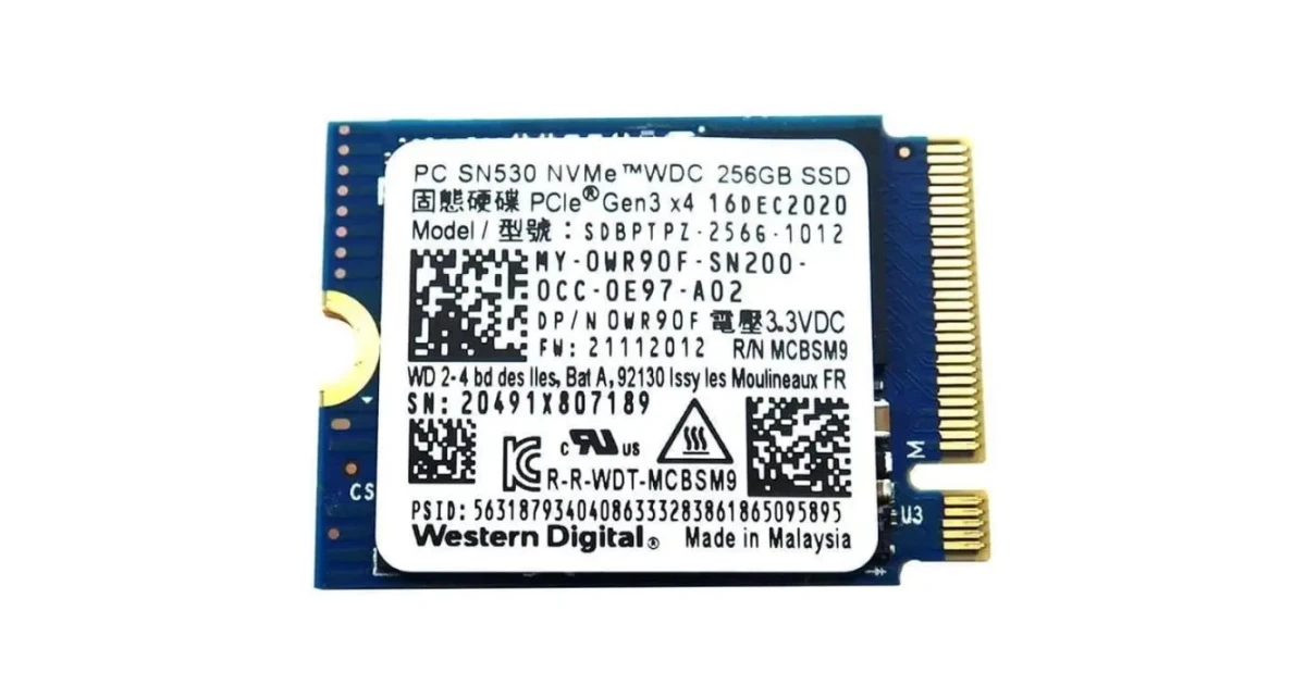 Накопитель SSD Western Digital SN530 256Gb NVMe M.2 Gen3x4