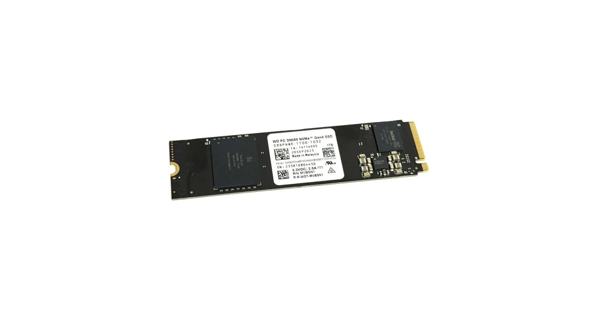 Накопитель SSD WD SN560 1Tb NVMe M.2 Gen4x4 (SDDPNQE-1T00) для ПК