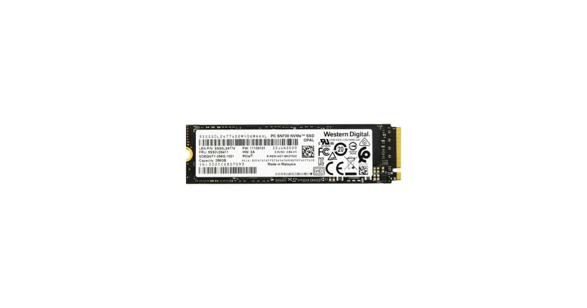 Накопитель SSD WD 256Gb SN730 NVMe M.2 Gen3x4 (SDBQNTY-256G) для