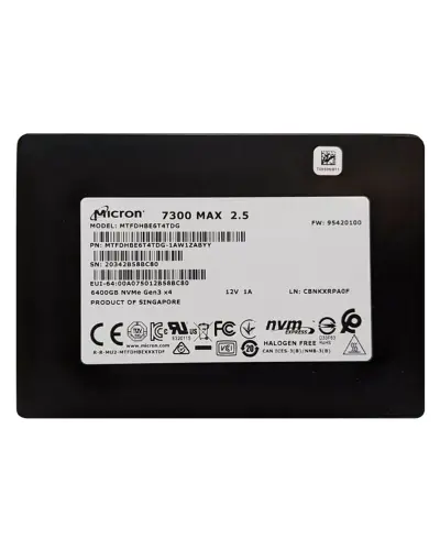 Накопичувач SSD Micron 7300 MAX 6.4TB U.2 2.5" (MTFDHBE6T4TDG)