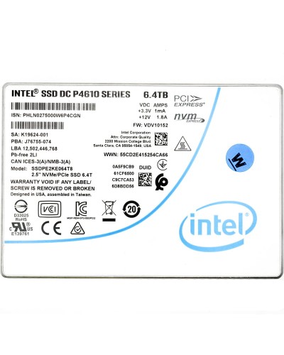 Накопитель SSD Intel DC P4610 6.4Tb PCIe U.2 (SSDPE2KE064T8)