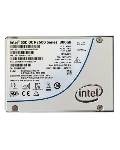 Накопитель SSD Intel DC P3500 800Gb U.2 NVMe (SSDPE2MX800G4M)