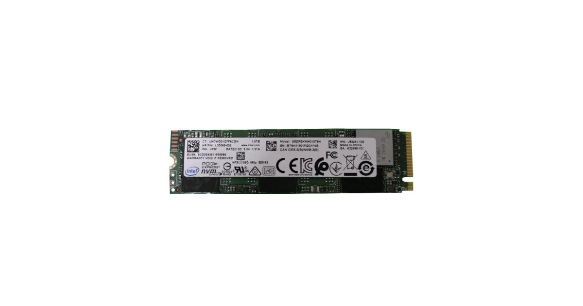 Накопичувач SSD Intel 1Tb NVMe M.2 Gen3x4 660p (SSDPEKNW010T8H