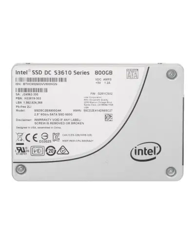 Диск SSD SATA Intel 800Gb S3610 (SSDSC2BX800G4K)
