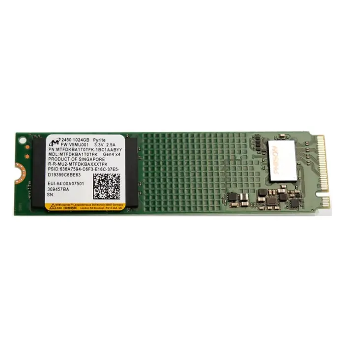 マイクロン製2450 M.2 Nvme 1TB Gen4 SSD Накопитель SSD Micron 2450 1Tb NVMe M.2 Gen4x4 (MTFDKBA1T0TFK) для
