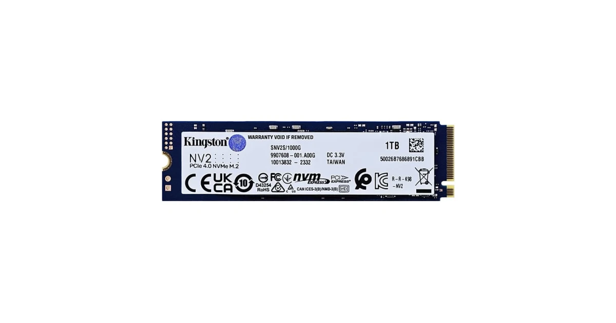 内蔵型SSD Kingston NV2 PCIe 4.0 NVMe M.2 SSD / 1TB Kingston、NV2 PCIe 4.0 NVMe SSDで次世代のパフォーマンスを実現