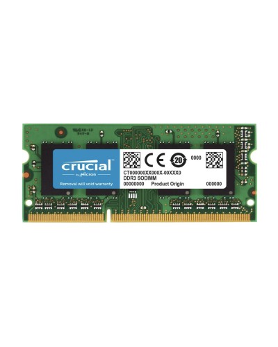 Оперативна пам'ять Crucial 8Gb DDR3-1600 PC3L-12800S (CT102464BF160B) SODIMM Non-ECC Small Outline