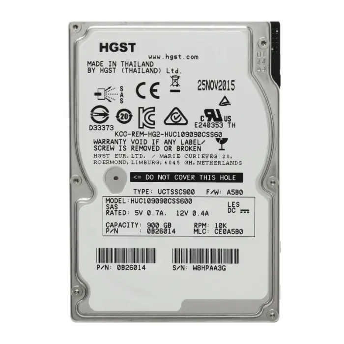 Жорсткий диск HGST Ultrastar C10K900 900Gb 10K 6G SAS 2.5 (HUC109090CSS600) New