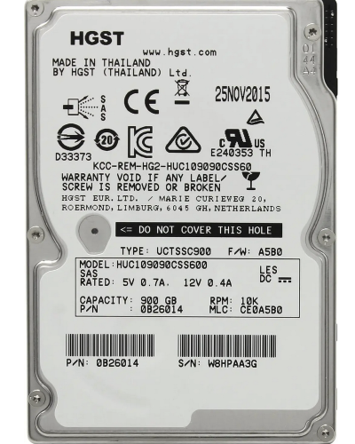 Сервеный диск HGST Ultrastar C10K900 900Gb 10K 6G SAS 2.5 (HUC109090CSS600)